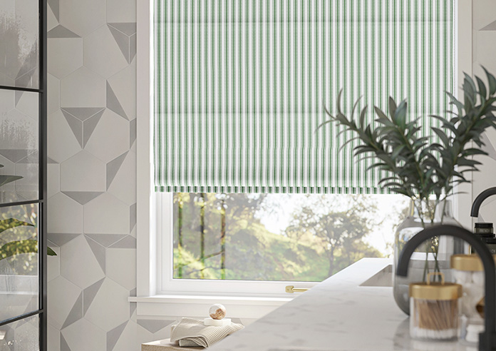Lace Stripes, Emerald - Roman Blind - Image 5